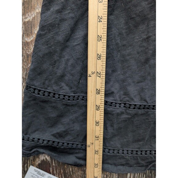 Boden Dress Womens 6 Black Puff Sleeve V Neck Cotton Tie Waist Boho Lace Eyelet - Picture 6 of 6